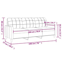 vidaXL 3 személyes sötétszürke szövet kanapé 180 cm 8