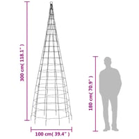 vidaXL 300 cm-es LED karácsonyfa 550 izzóval, színes világítással 10