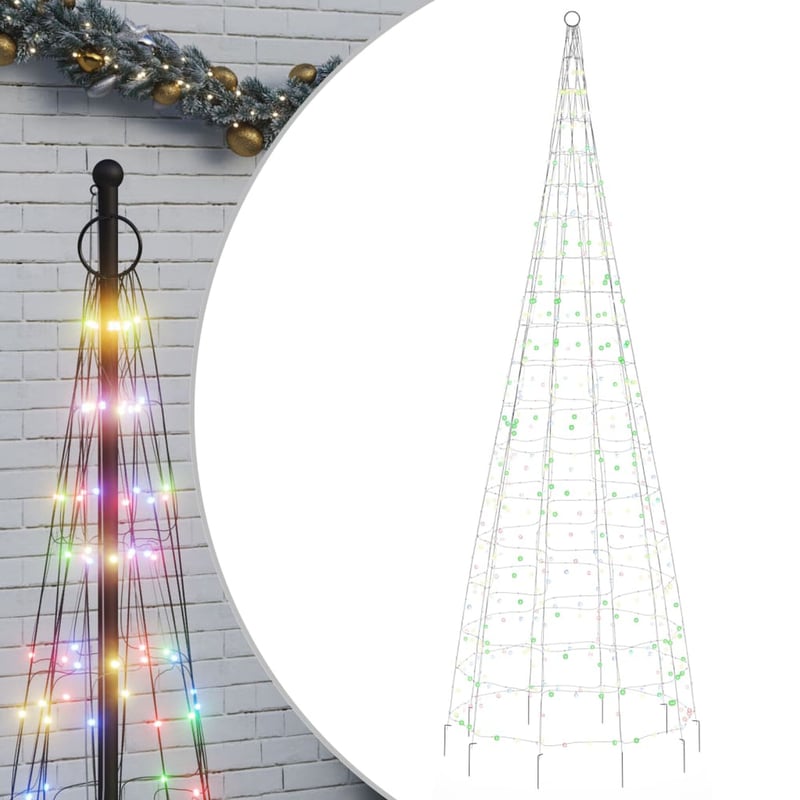 vidaXL 300 cm-es LED karácsonyfa 550 izzóval, színes világítással