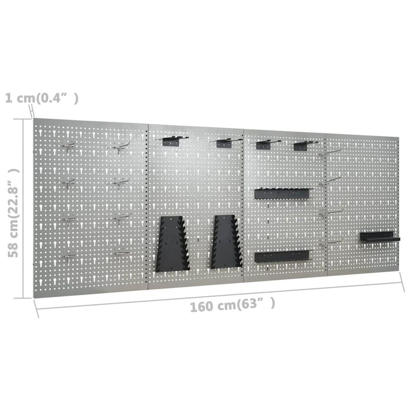 vidaXL 4 db falra szerelhető acél rögzítőtábla 40x58 cm
