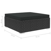 vidaXL 4 részes fekete polyrattan kerti bútor szett párnákkal 10
