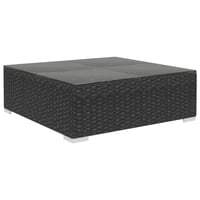 vidaXL 4 részes fekete polyrattan kerti bútor szett párnákkal 7