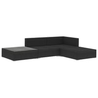 vidaXL 4 részes fekete polyrattan kerti bútor szett párnákkal 3