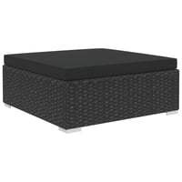 vidaXL 4 részes fekete polyrattan kerti bútor szett párnákkal 6