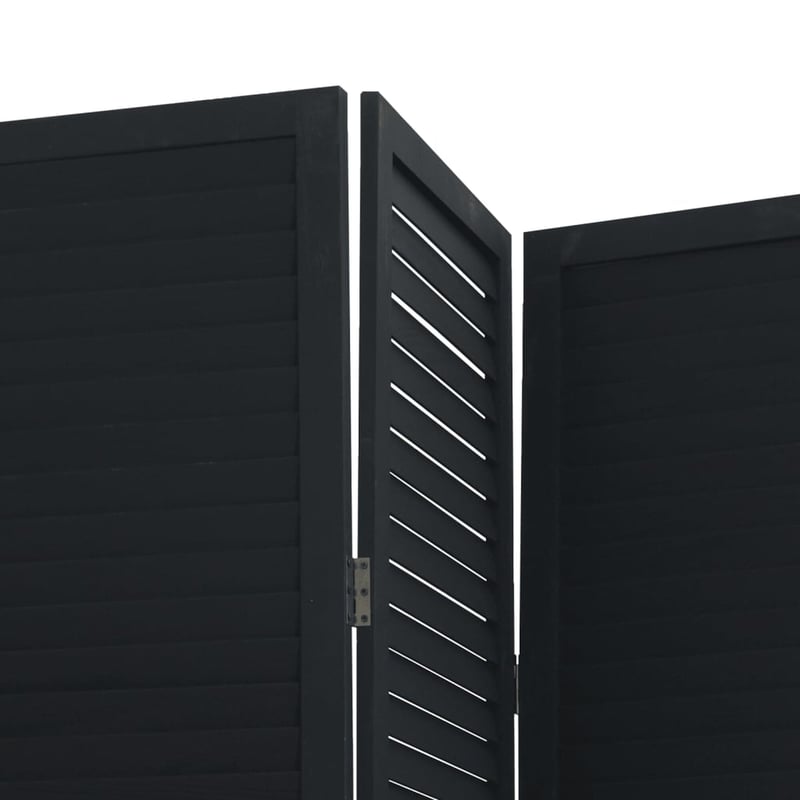 vidaXL 5 paneles fekete császárfa térelválasztó paraván