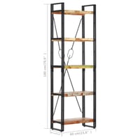vidaXL 5 szintes könyvespolc 60x30x180 cm újrahasznosított fa 6
