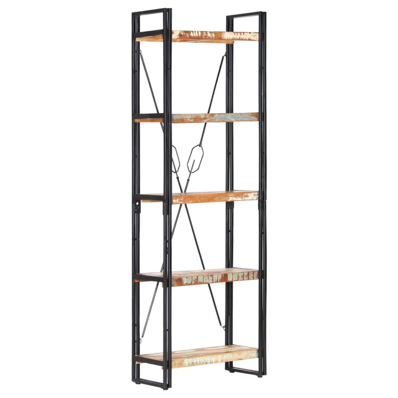 vidaXL 5 szintes könyvespolc 60x30x180 cm újrahasznosított fa