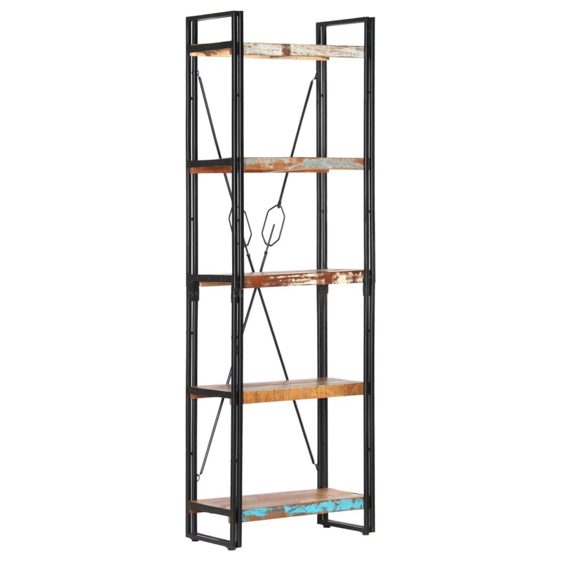 vidaXL 5 szintes könyvespolc 60x30x180 cm újrahasznosított fa