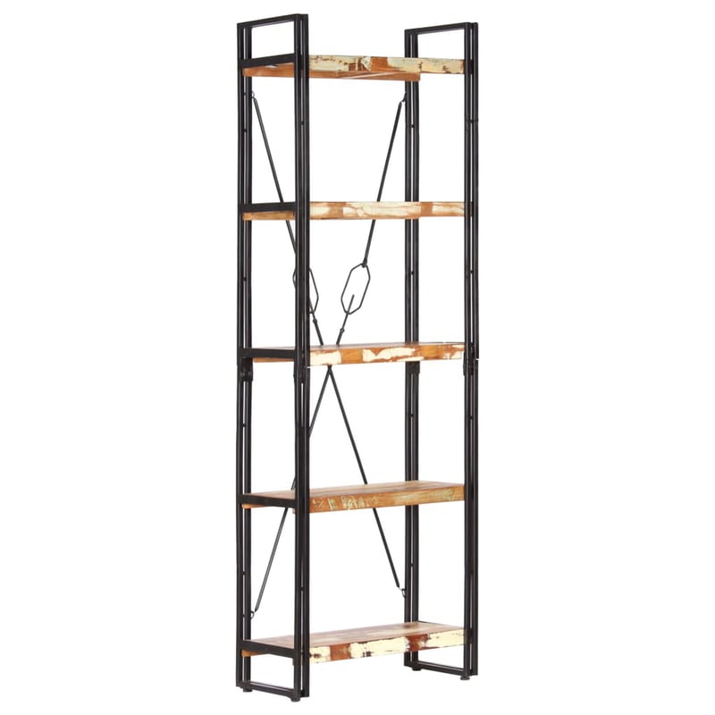 vidaXL 5 szintes könyvespolc 60x30x180 cm újrahasznosított fa
