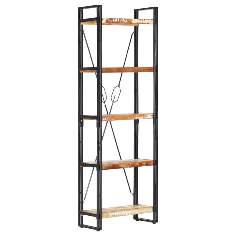 vidaXL 5 szintes könyvespolc 60x30x180 cm újrahasznosított fa