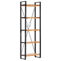 vidaXL 5 szintes tömör akácfa könyvespolc 60x30x180 cm természetes fa állványos polc könyvek tárolásához 1