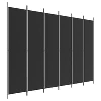 vidaXL 6 paneles fekete szövet térelválasztó 300x220 cm 1