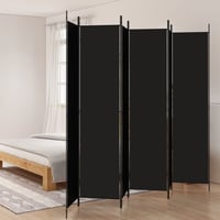 vidaXL 6 paneles fekete szövet térelválasztó 300x220 cm 2