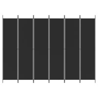 vidaXL 6 paneles fekete szövet térelválasztó 300x220 cm 3
