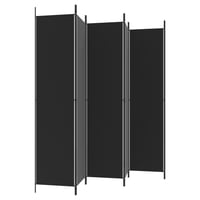 vidaXL 6 paneles fekete szövet térelválasztó 300x220 cm 5