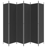 vidaXL 6 paneles fekete szövet térelválasztó 300x220 cm 4
