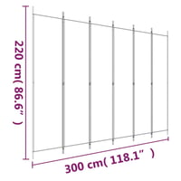 vidaXL 6 paneles fekete szövet térelválasztó 300x220 cm 8