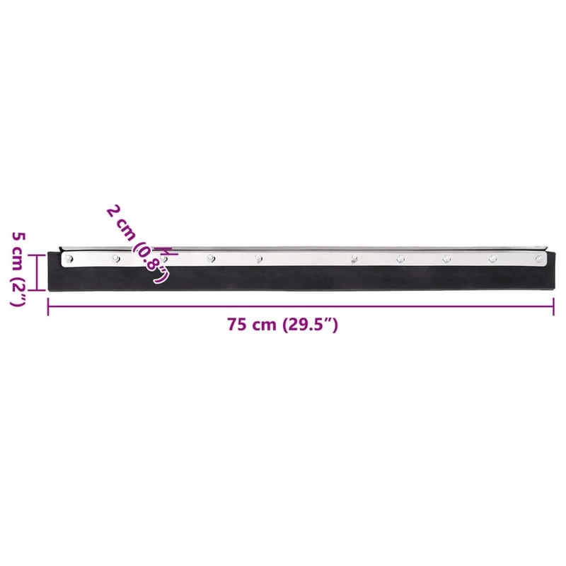 vidaXL acél és gumi padlólehúzó fej 75 cm
