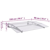 vidaXL ajtókárpit ezüst átlátszó 150x90 cm PET 6