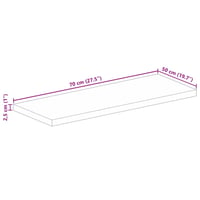 vidaXL akácfa asztallap 70x50 cm tömör téglalap 9