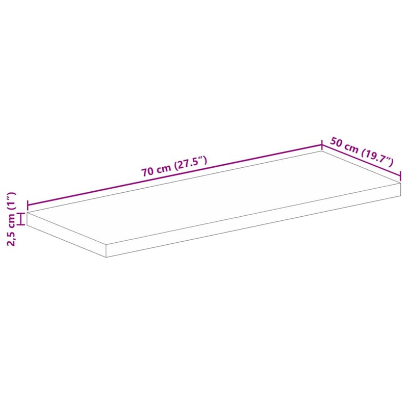 vidaXL akácfa asztallap 70x50 cm tömör téglalap