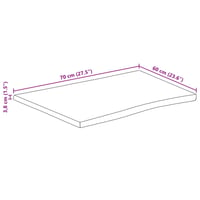 vidaXL akácfa asztallap 70x60 cm téglalap alakú 9
