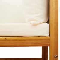 vidaXL akácfa rattan kerti kanapé párnákkal, karfa nélküli 9