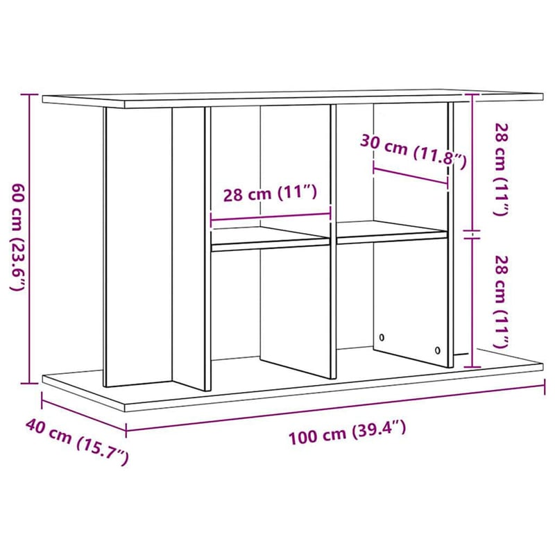 vidaXL Akváriumállvány Tölgyfa 100x40x60 cm Rétegeltfából