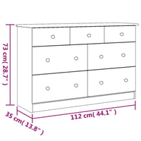 vidaXL ALTA tömör fenyőfa komód 112x35x73 cm 9