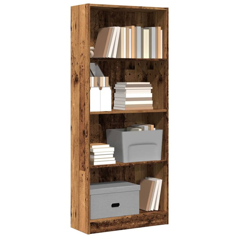 vidaXL Antik fa szerelt könyvespolc 60x24x143 cm