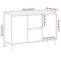 vidaXL Antik fa tálalószekrény 102x35x70 cm szerelt 10