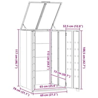 vidaXL Antracit Gurulós Szemeteskuka-Tároló 69x79x117cm Acél 9
