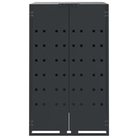 vidaXL Antracit Gurulós Szemeteskuka-Tároló 69x79x117cm Acél 6