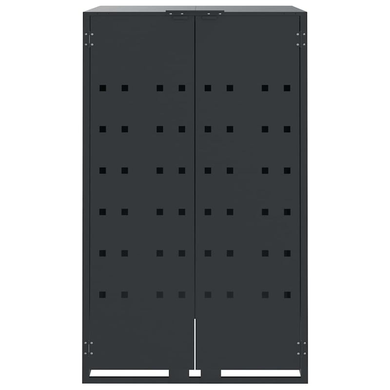vidaXL Antracit Gurulós Szemeteskuka-Tároló 69x79x117cm Acél