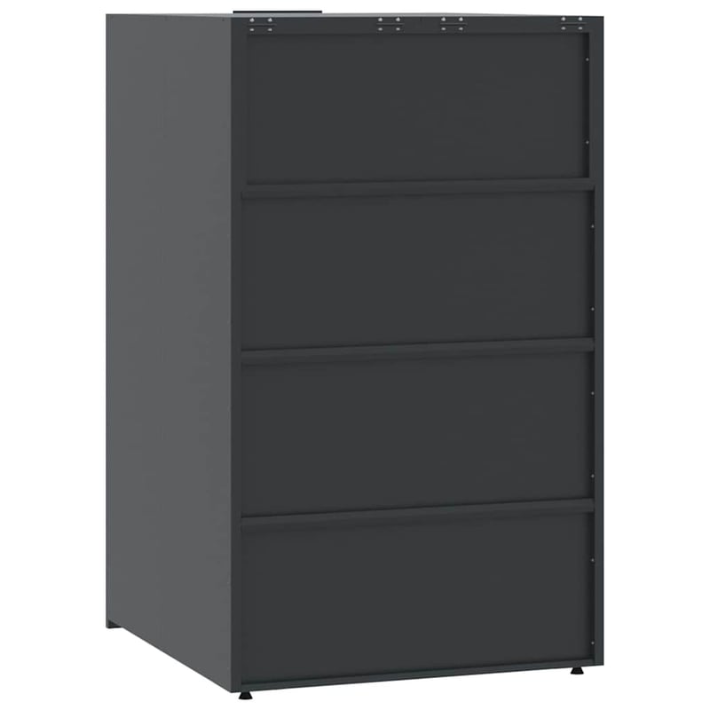 vidaXL Antracit Gurulós Szemeteskuka-Tároló 69x79x117cm Acél