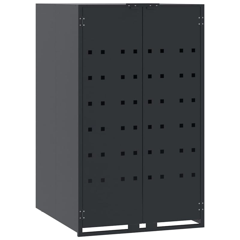 vidaXL Antracit Gurulós Szemeteskuka-Tároló 69x79x117cm Acél