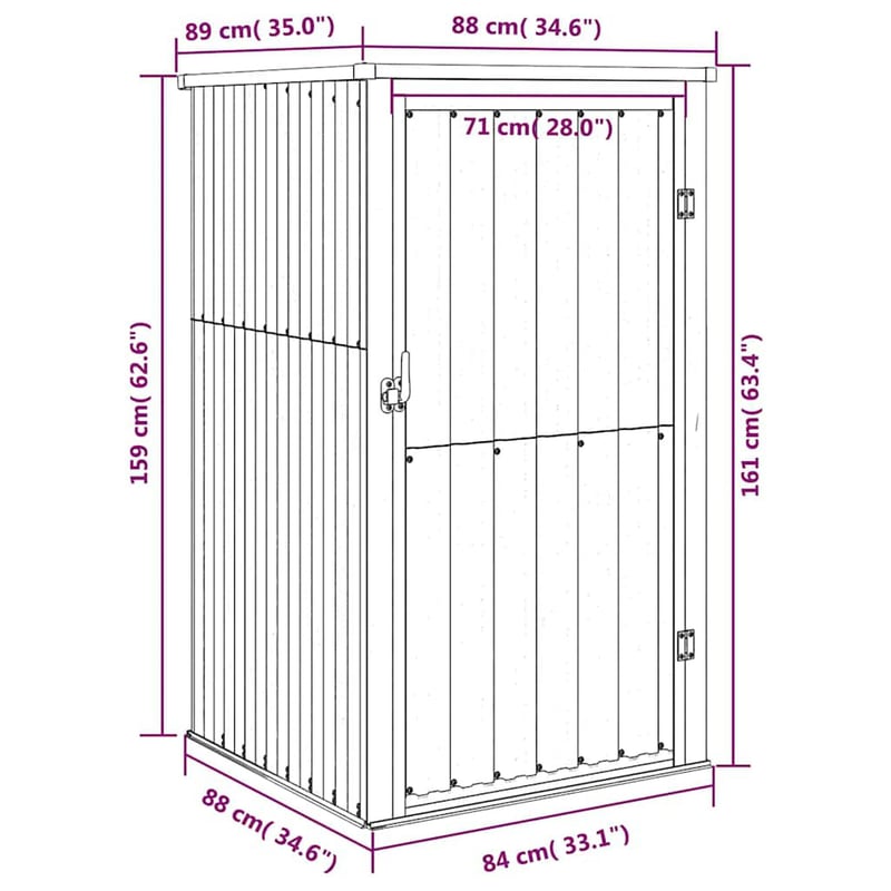 vidaXL antracit horganyzott acél kerti szerszámtárolóhoz 88x89x161cm