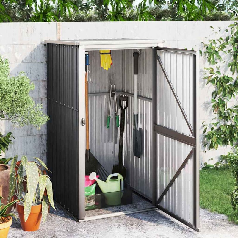 vidaXL antracit horganyzott acél kerti szerszámtárolóhoz 88x89x161cm