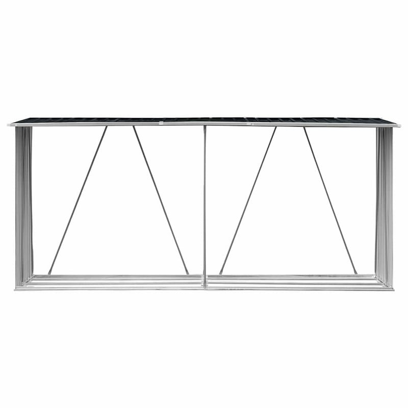 vidaXL antracit horganyzott acél kerti tűzifatároló 330x84x152cm