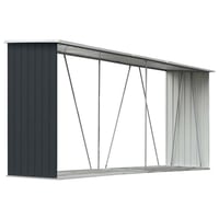 vidaXL antracit horganyzott acél kerti tűzifatároló 330x84x152cm 1