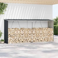 vidaXL antracit horganyzott acél kerti tűzifatároló 330x84x152cm 3