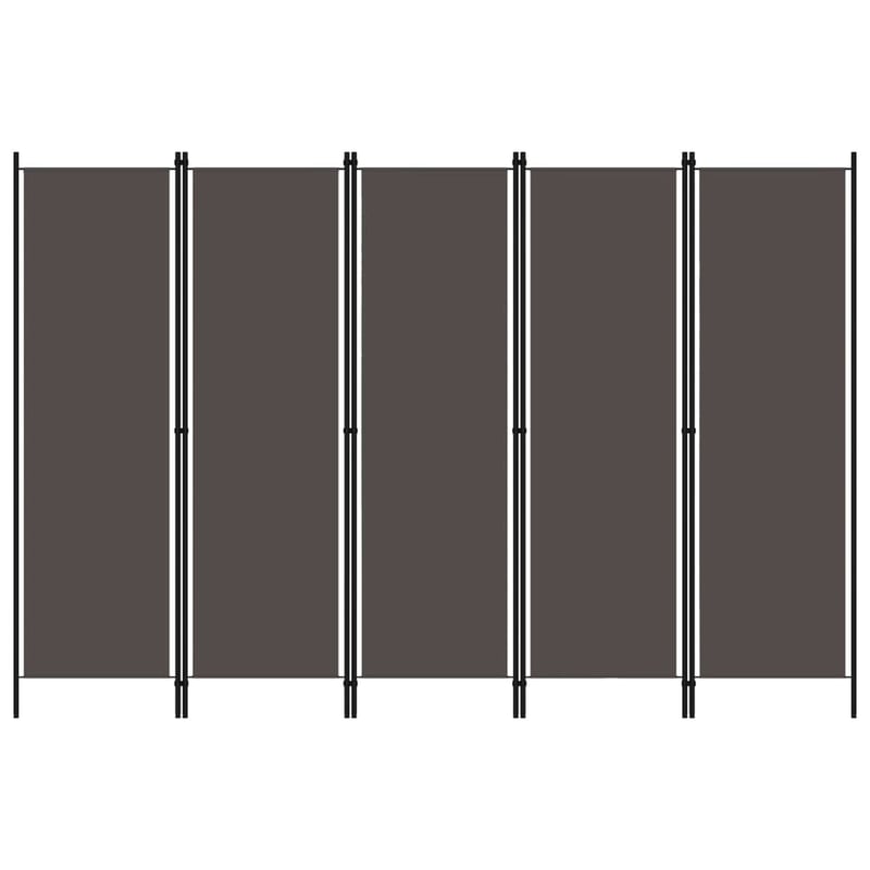 vidaXL antracitszürke 5 paneles paraván 250x180 cm