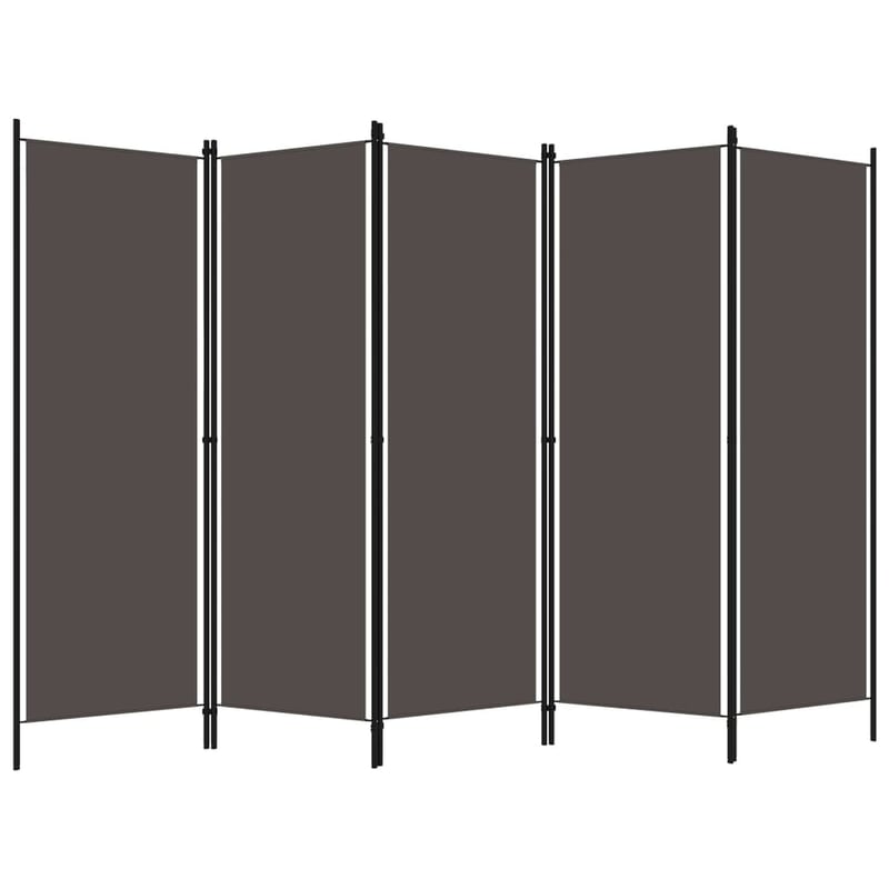 vidaXL antracitszürke 5 paneles paraván 250x180 cm