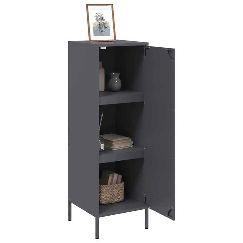 vidaXL antracitszürke acél magasszekrény 36x39x113 cm