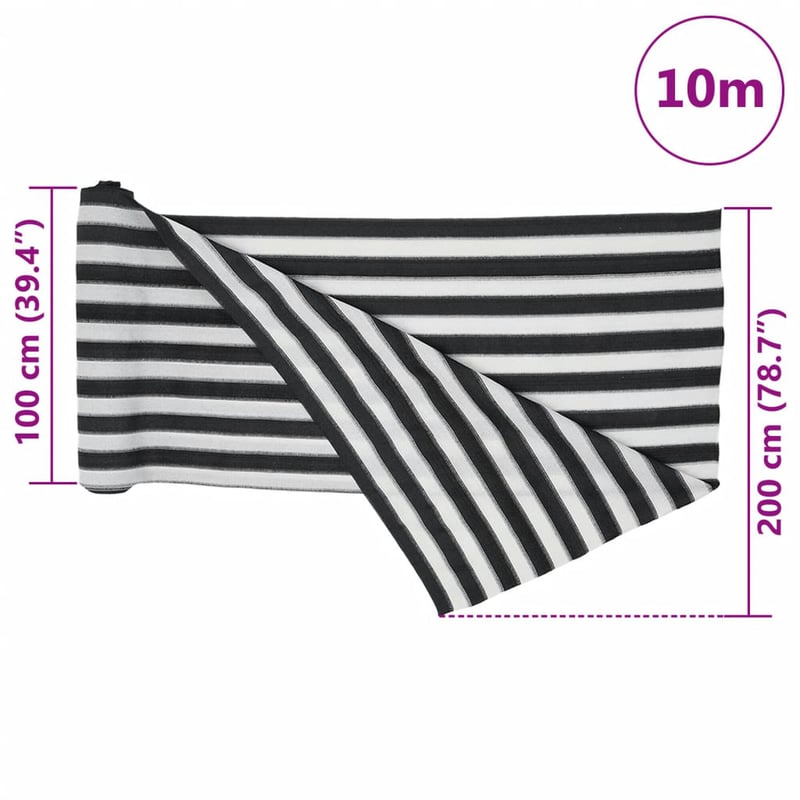 vidaXL antracitszürke-fehér HDPE belátásgátló háló 2x10m 75g/m²