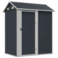 Magazie de grădină vidaXL din oțel galvanizat, gri antracit, 192x152,5x237 cm 1