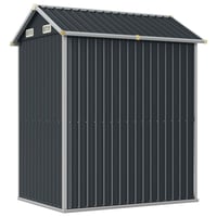 Magazie de grădină vidaXL din oțel galvanizat, gri antracit, 192x152,5x237 cm 6