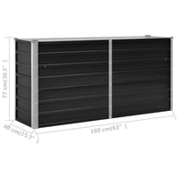 vidaXL antracitszürke horganyzott acél kerti magaságyás 160x40x77 cm 8