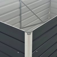 vidaXL Antracitszürke Horganyzott Acél Kerti Magaságyás 160x80x45 cm Növénytartó Ágyás Kültéri Kerti Dekoráció 5