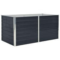 vidaXL Antracitszürke Horganyzott Acél Kerti Magaságyás 160x80x45 cm Növénytartó Ágyás Kültéri Kerti Dekoráció 1